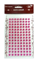 Stiker z 112 samoprzylepnymi kryształkami wielkości 8 mm. Rodzaj : Kwiaty jasnoróżowe . Kod towaru : NT-KK 26 Stiker z 112 samoprzylepnymi kryształkami wielkości 8 mm. Rodzaj : Kwiaty jasnoróżowe . Kod towaru : NT-KK 26